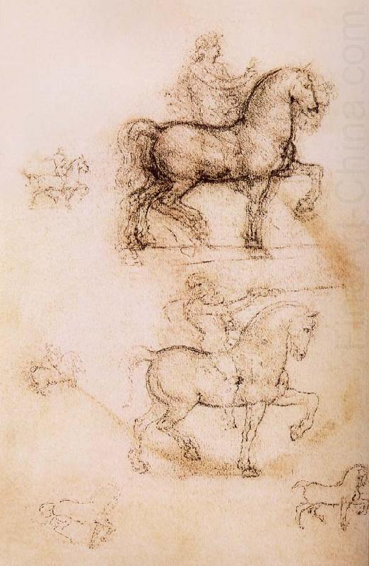 Study fur the Sforza-Reiterstandbild, LEONARDO da Vinci